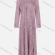 Wholesale Women's Round Neck Long Sleeve Layered Floral Embroidered Pearl Decor Maxi Dress Medium Purple Clothing Wholesale Market Liuhua