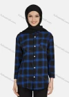 Wholesale Women's Casual Plaid Print Long Sleeve Patch Pocket Shirt 1261# - Liuhuamall