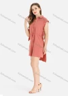 Wholesale Women's Cap Sleeve Buttons Down Drawstring Waist Short Shirt Dress - Liuhuamall
