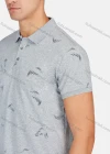 Wholesale Men's Casual Short Sleeve Feather Print Button Front Polo Shirts - Liuhuamall
