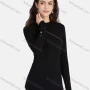 Wholesale Women's Plain Mock Neck Zip Long Sleeve Blouse preview