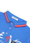 Wholesale Boy's Casual Letter Print Slim Fit Striped Short Sleeve Polo Shirt - Liuhuamall