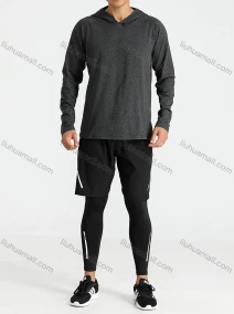 Wholesale Men's Athletic Workout Plain Long Sleeve Hoodie 1001#, LIUHUA CLOTHING WHOLESALE