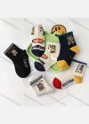 Wholesale Boys Cute Bear Letter Graphic Colorblock Crew Ankle Socks - Liuhuamall