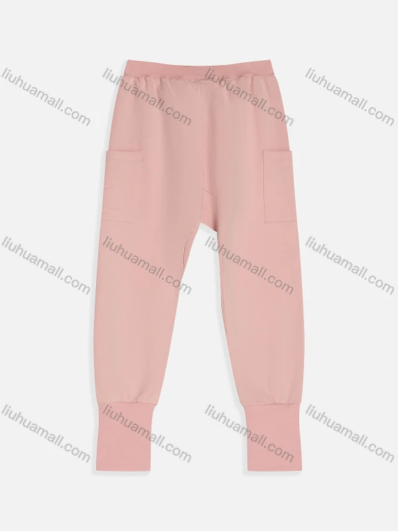 Wholesale Kid's Sporty Plain Elastic Waist Patch Pockets Knit Jogger MB20BKZ363#