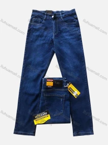 Wholesale Men's Casual Button Pockets Labelled Embroidered Letter Plain Jean 208#, LIUHUA CLOTHING WHOLESALE