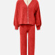 Women's Casual V Neck Button Down Plain Knit Cardigan 2-piece Set Y16664# 520# Clothing Wholesale Market -LIUHUA