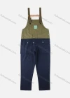 Wholesale Men's Splicing Suspenders American Colorblock Multiple Pockets Loose Fashion Cargo Denim Overalls - Liuhuamall