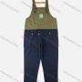 Wholesale Men's Splicing Suspenders American Colorblock Multiple Pockets Loose Fashion Cargo Denim Overalls preview