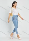 Wholesale Women's High Waist Raw Hem Distressed Cropped Skinny Jean - Liuhuamall