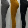 Wholesale Women's Sporty High Waist Honeycomb Texture Plain Ankle Length Leggings preview