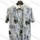 Wholesale In Stock Men's Slim - Fit Short Sleeve Artistic Abstract Print Shirt, Turn - Down Collar Button - Front Casual Multi-color Clothing Wholesale Market Liuhua