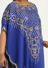 Wholesale Women's Arabic Dubai Round Neck Asymmetrical Hem Islamic Muslim Sequin Maxi Cover Up Dress - Liuhuamall