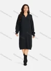 Wholesale Women's Casual Plain Turn-down Collar Long Sleeve Midi Sweater Dress 809# - Liuhuamall