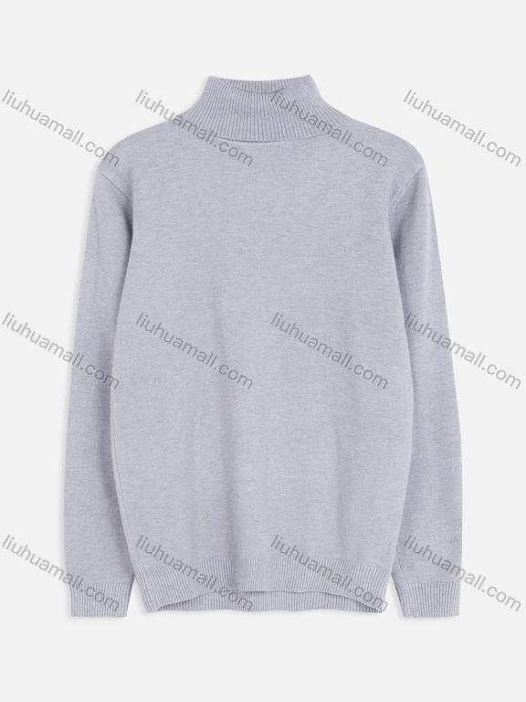 Wholesale Men's Turtleneck Long Sleeve Plain Knitting Pullover Sweater