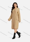 Wholesale Women's Casual Plain V Neck Long Sleeve Hooded Midi Sweater Dress 801# - Liuhuamall
