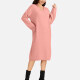 Women's Casual Plain V Neck Long Sleeve Hooded Midi Sweater Dress 801# Melon Clothing Wholesale Market -LIUHUA