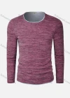 Wholesale Men's Silm Fit Duo Layered Space Dye Long Sleeve T-Shirt X0029# - Liuhuamall