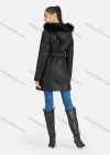 Wholesale Women's Casual Plain Lapel Zipper PU Leather Mid Length Jacket With Belt 2203# - Liuhuamall
