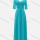 Wholesale Women's Glamorous Plain V Neck Lace Sleeve Appliques Lace Pearl Decor Bridesmaid Dress XF-A140# Light Sea Green Clothing Wholesale Market Liuhua