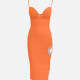 Women's Elegant Spaghetti Strap Side Slit Hollow Out Sequin Midi Cami Dress T8439# Clothing Wholesale Market -LIUHUA
