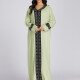 Women's Folkloric Plain Rhinestone Decor Splicing V Neck Long Sleeve Robe Maxi African Dress Green Clothing Wholesale Market -LIUHUA