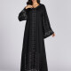 Women's Folkloric Plain V Neck Rhinestone Decor Long Sleeve Robe Maxi African Dress Black Clothing Wholesale Market -LIUHUA