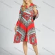 Wholesale Women's Casual Folk Art Print V-Neck A Line Pleated Wrap Dress R Clothing Wholesale Market Liuhua