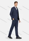 Wholesale Men's Formal Lapel Plaid Pockets Blazer & Vest & Pant 3 Pieces Suit Sets - Liuhuamall