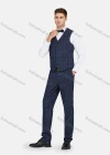 Wholesale Men's Formal Lapel Plaid Pockets Blazer & Vest & Pant 3 Pieces Suit Sets - Liuhuamall