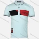 Wholesale Boys Casual Colorblock Letter Print Striped Trim Short Sleeve Polo Shirt Light Blue Clothing Wholesale Market Liuhua