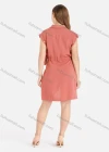 Wholesale Women's Cap Sleeve Buttons Down Drawstring Waist Short Shirt Dress - Liuhuamall