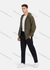 Wholesale Men's Casual Plain Zipper Warm Hooded Jacket & Pants 2 Pieces Set - Liuhuamall