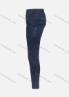 Wholesale Women's Casual Plain High Waist Button Front Patch Pocket Denim Pants - Liuhuamall