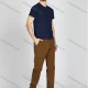 Wholesale Men's Plain Letter Round Neck Short Sleeve Casual Slim Fit T-Shirt LY006# Royal Blue Clothing Wholesale Market Liuhua