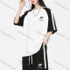 Wholesale Men's Casual Letter Striped Trim Unisex Half Sleeve T-Shirts & Drawstring Patch Pocket Shorts 2 Piece Set White Wholesale Clothing Market & Suppliers -LIUHUAMALL