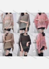 Wholesale Women's Casual Scarf Hem Knit Pullover Cape - Liuhuamall