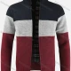 Wholesale Men's Casual Long Sleeve Full Zip Colorblock Chunky Knit Jackets Black Clothing Wholesale Market Liuhua