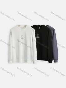 Wholesale Men's Casual Crew Neck Long Sleeve Letter Sweatshirt 2302#, LIUHUA CLOTHING WHOLESALE