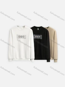 Wholesale Men's Casual Graphic Crew Neck Plain Long Sleeve Sweatshirt HM2324#, LIUHUA CLOTHING WHOLESALE