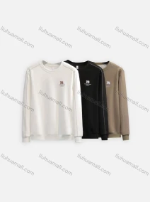 Wholesale Men's Casual Plain Letter Logo Crew Neck Long Sleeve Sweatshirt HM3307#, LIUHUA CLOTHING WHOLESALE