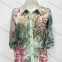 Wholesale Women's Lapel 3/4 Sleeve Allover Print Button Closure Shirt	 preview