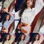 Wholesale Women's Retro Ruffle Neck Lantern Sleeve Ruffle Trim Buttons Hollow Out Layered Swiss Dot Plain Blouse AY191# preview
