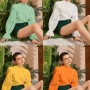 Wholesale Women's Retro Ruffle Neck Poet Sleeve Ruffle Trim Eyelet Lace Paisley Blouse AY197# preview