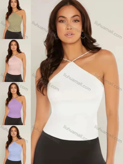 Wholesale Women's Casual Halter Plain Cami Top