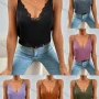 Wholesale Women's Sexy V Neck Guipure Lace Plain Cami Top AY217# preview