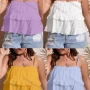 Wholesale Women's Spaghetti Strap Ruffle Trim Plain Cami Top AY221# preview
