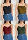 Wholesale Women's Spaghetti Strap Lace Trim Plain Cami Top AY224# - Liuhuamall