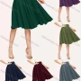 Wholesale Women's High Waist Ruffle Hem Plain Knee Length Skirt AY253# preview