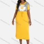 Wholesale Women's Casual Round Neck Short Sleeve Floral Print Midi Dress preview